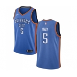 Men's Nike Oklahoma City Thunder #5 Devon Hall Swingman Royal Blue NBA Jersey - Icon Edition