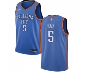 Men's Nike Oklahoma City Thunder #5 Devon Hall Swingman Royal Blue NBA Jersey - Icon Edition