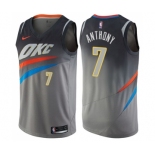 Men's Nike Oklahoma City Thunder #7 Carmelo Anthony Swingman Gray NBA Jersey - City Edition