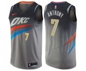 Men's Nike Oklahoma City Thunder #7 Carmelo Anthony Swingman Gray NBA Jersey - City Edition