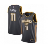 Men's Oklahoma City Thunder #11 Abdel Nader Authentic Charcoal Basketball Jersey - 2019-20 City Edition