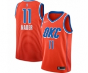 Men's Oklahoma City Thunder #11 Abdel Nader Authentic Orange Finished Basketball Jersey - Statement Edition