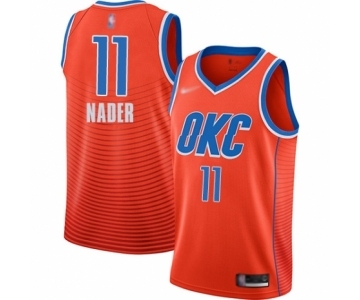 Men's Oklahoma City Thunder #11 Abdel Nader Authentic Orange Finished Basketball Jersey - Statement Edition