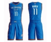 Men's Oklahoma City Thunder #11 Abdel Nader Authentic Royal Blue Basketball Suit Jersey - Icon Edition