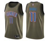 Men's Oklahoma City Thunder #11 Abdel Nader Swingman Green Salute to Service Basketball Jersey