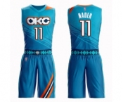 Men's Oklahoma City Thunder #11 Abdel Nader Swingman Turquoise Basketball Suit Jersey - City Edition