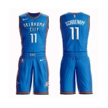 Men's Oklahoma City Thunder #11 Detlef Schrempf Authentic Royal Blue Basketball Suit Jersey - Icon Edition