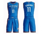 Men's Oklahoma City Thunder #11 Detlef Schrempf Authentic Royal Blue Basketball Suit Jersey - Icon Edition