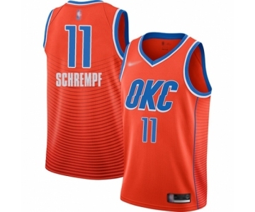 Men's Oklahoma City Thunder #11 Detlef Schrempf Swingman Orange Finished Basketball Jersey - Statement Edition