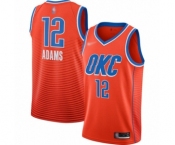 Men's Oklahoma City Thunder #12 Steven Adams Authentic Orange Finished Basketball Jersey - Statement Edition