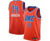 Men's Oklahoma City Thunder #14 D.J. Augustin Authentic Orange Finished Basketball Jersey - Statement Edition