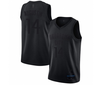 Men's Oklahoma City Thunder #14 D.J. Augustin Swingman Black MVP Basketball Jersey