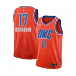 Men's Oklahoma City Thunder #17 Dennis Schroder Authentic Orange Finished Basketball Jersey - Statement Edition