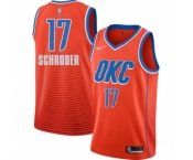 Men's Oklahoma City Thunder #17 Dennis Schroder Authentic Orange Finished Basketball Jersey - Statement Edition