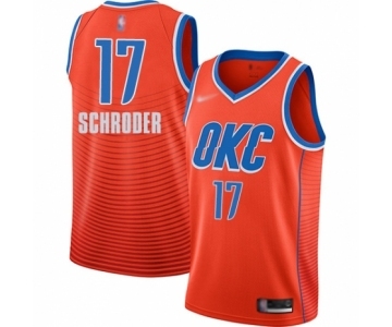 Men's Oklahoma City Thunder #17 Dennis Schroder Authentic Orange Finished Basketball Jersey - Statement Edition