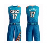 Men's Oklahoma City Thunder #17 Dennis Schroder Swingman Turquoise Basketball Suit Jersey - City Edition