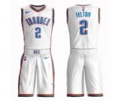 Men's Oklahoma City Thunder #2 Raymond Felton Swingman White Basketball Suit Jersey - Association Edition