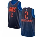 Men's Oklahoma City Thunder #2 Shai Gilgeous-Alexander Authentic Navy Blue Basketball Jersey Statement Edition