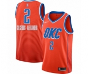 Men's Oklahoma City Thunder #2 Shai Gilgeous-Alexander Authentic Orange Finished Basketball Jersey - Statement Edition