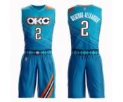 Men's Oklahoma City Thunder #2 Shai Gilgeous-Alexander Authentic Turquoise Basketball Suit Jersey - City Edition