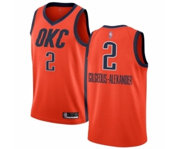 Men's Oklahoma City Thunder #2 Shai Gilgeous-Alexander Orange Swingman Jersey - Earned Edition