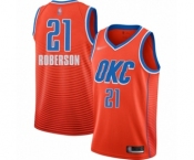 Men's Oklahoma City Thunder #21 Andre Roberson Authentic Orange Finished Basketball Jersey - Statement Edition