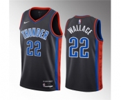 Men's Oklahoma City Thunder #22 Cason Wallace Black 2023 Draft City Edition Stitched Basketball Jersey