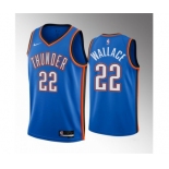 Men's Oklahoma City Thunder #22 Cason Wallace Blue 2023 Draft Icon Edition Stitched Basketball Jersey