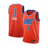 Men's Oklahoma City Thunder #3 Chris Paul Authentic Orange Finished Basketball Jersey - Statement Edition