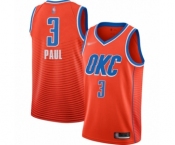 Men's Oklahoma City Thunder #3 Chris Paul Authentic Orange Finished Basketball Jersey - Statement Edition