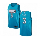 Men's Oklahoma City Thunder #3 Chris Paul Authentic Turquoise Basketball Jersey - City Edition