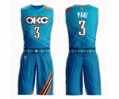 Men's Oklahoma City Thunder #3 Chris Paul Authentic Turquoise Basketball Suit Jersey - City Edition