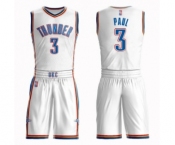 Men's Oklahoma City Thunder #3 Chris Paul Authentic White Basketball Suit Jersey - Association Edition