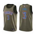 Men's Oklahoma City Thunder #3 Chris Paul Swingman Green Salute to Service Basketball Jersey