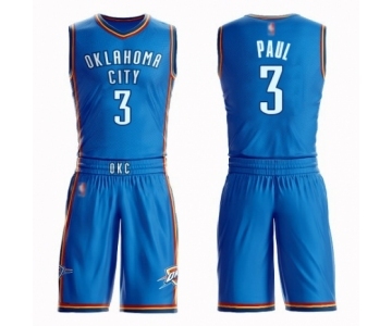 Men's Oklahoma City Thunder #3 Chris Paul Swingman Royal Blue Basketball Suit Jersey - Icon Edition