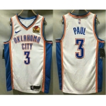 Men's Oklahoma City Thunder #3 Chris Paul White 2020 Nike Swingman Stitched NBA Jersey With The Sponsor Logo