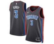 Men's Oklahoma City Thunder #3 Josh Giddey Gray Icon Edition Stitched Basketball Jersey