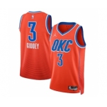 Men's Oklahoma City Thunder #3 Josh Giddey Orange Statement Edition Stitched Basketball Jersey