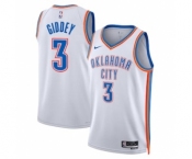 Men's Oklahoma City Thunder #3 Josh Giddey White Association Edition Stitched Basketball Jersey