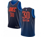 Men's Oklahoma City Thunder #30 Deonte Burton Authentic Navy Blue Basketball Jersey Statement Edition