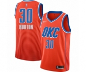 Men's Oklahoma City Thunder #30 Deonte Burton Authentic Orange Finished Basketball Jersey - Statement Edition