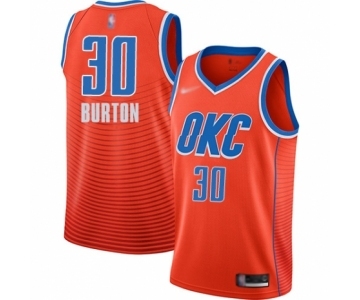 Men's Oklahoma City Thunder #30 Deonte Burton Authentic Orange Finished Basketball Jersey - Statement Edition