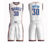 Men's Oklahoma City Thunder #30 Deonte Burton Authentic White Basketball Suit Jersey - Association Edition