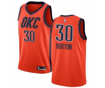 Men's Oklahoma City Thunder #30 Deonte Burton Orange Swingman Jersey - Earned Edition