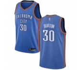 Men's Oklahoma City Thunder #30 Deonte Burton Swingman Royal Blue Basketball Jersey - Icon Edition