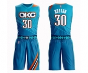 Men's Oklahoma City Thunder #30 Deonte Burton Swingman Turquoise Basketball Suit Jersey - City Edition