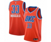 Men's Oklahoma City Thunder #33 Mike Muscala Authentic Orange Finished Basketball Jersey - Statement Edition