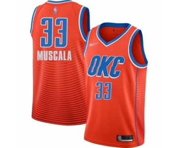 Men's Oklahoma City Thunder #33 Mike Muscala Authentic Orange Finished Basketball Jersey - Statement Edition