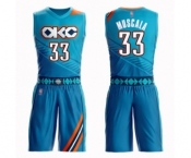 Men's Oklahoma City Thunder #33 Mike Muscala Swingman Turquoise Basketball Suit Jersey - City Edition