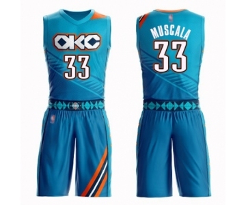 Men's Oklahoma City Thunder #33 Mike Muscala Swingman Turquoise Basketball Suit Jersey - City Edition